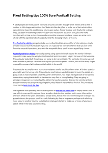 Fixed Betting tips 100% Sure Football Betting