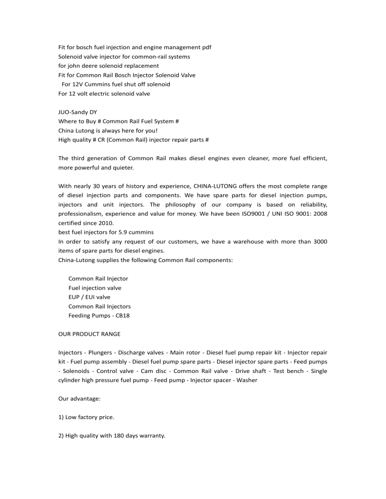 Fit for bosch fuel injection and engine management pdf