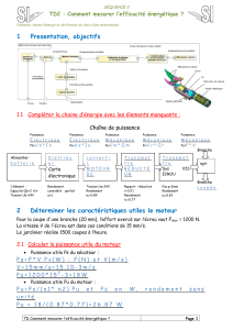TD &Eacute;fficacit&eacute; &Eacute;nerg&eacute;tique: Puissance et Motorisation
