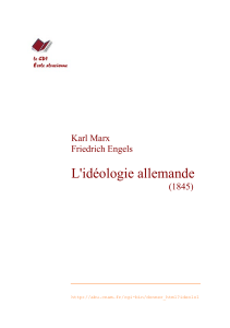 L'idéolgie allemande - Marx et Engels