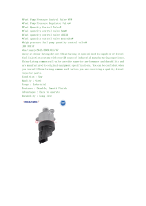 Fuel Pump Pressure Regulator Valve supplier