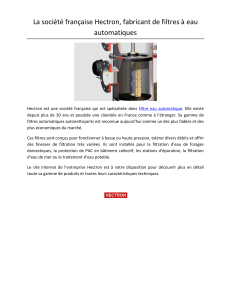 La société française Hectron, fabricant de filtres à eau automatiques