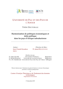 Harmonisation de politiques économiques et dette publique dans les pays d’Afrique subsaharienne