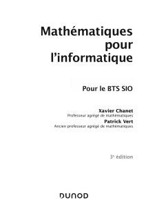 Math&eacute;matiques pour l'informatique BTS SIO - Manuel