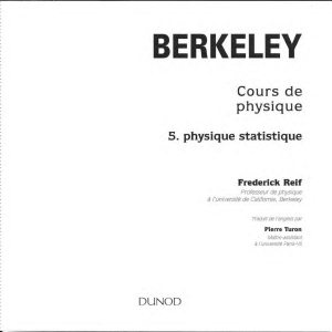 Cours de physique Berkeley, tome 5 : physique statistique