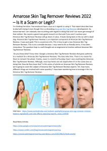 Amarose Skin Tag Remover Reviews (Legit or Scam) - Its Really Work?