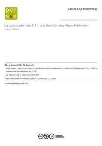 La participation des F.F.I. à la libération des Alpes-Maritimes