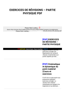 EXERCICES DE RÉVISIONS – PARTIE PHYSIQUE PDF | PDFprof.com 1662378874269