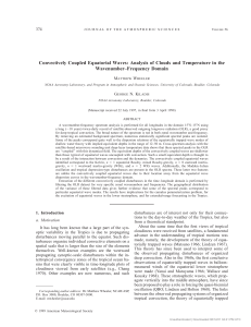 [15200469 - Journal of the Atmospheric Sciences] Convectively Coupled Equatorial Waves  Analysis of Clouds and Temperature in the Wavenumber–Frequency Domain