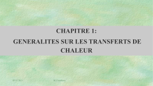 Chapitre 1 Géneralités sur les transferts de chaleur