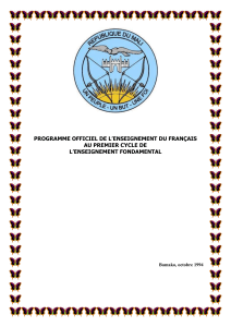 1.PROGRAMME Condensé Français 1er cycle