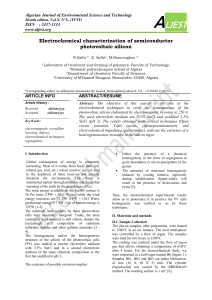 Electrochemical Characterization of Photovoltaic Silicon