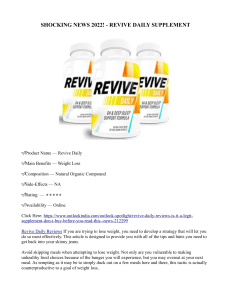SHOCKING NEWS 2022! - REVIVE DAILY SUPPLEMENT
