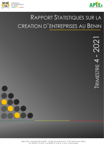 RAPPORT TRIMESTRIEL SUR LA CREATION D'ENTREPRISES AU BENIN  T4 2021