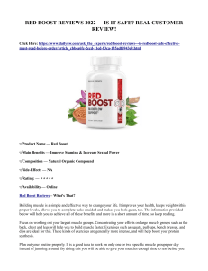 RED BOOST REVIEWS 2022 — IS IT SAFE? REAL CUSTOMER REVIEW!