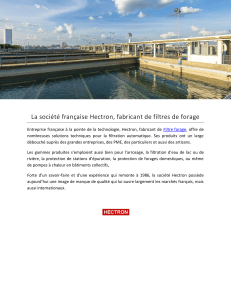 La société française Hectron, fabricant de filtres de forage