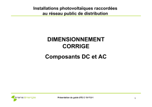 Dimensionnement Sujet composant DC et AC