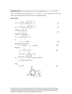 Stress Analysis Problem Solution: Mechanics of Materials