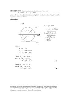Stress Analysis Problem Solution: Maximum Shear Stress