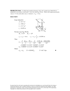 Cantilever Beam Stress Analysis: Eccentric Axial Load