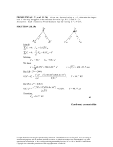Structural Mechanics Problem Solution: Load Calculation
