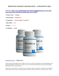 PROTETOX WEIGHT LOSS REVIEWS – (UPDATED IN 2022)