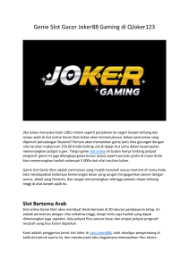 Genie Slot Gacor Joker Gaming di Joker888