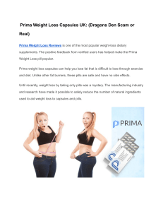 Prima Weight Loss 100% Pure Effective Weight Loss Formula