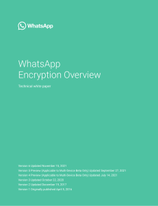 WhatsApp Encryption Overview Technical White Paper