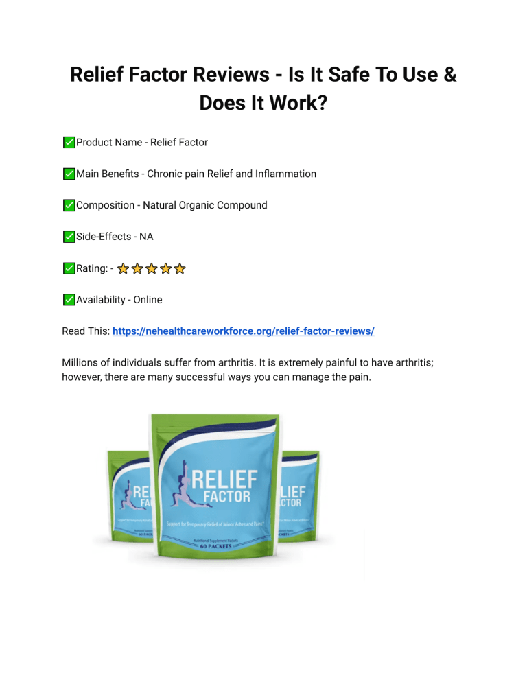 Relief Factor Reviews Does It Work or Negative Side Effects?