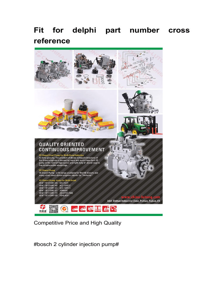 Fit for delphi part number cross reference