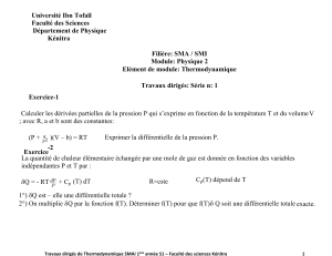 Exercices de Thermodynamique: Lois des gaz & Thermo&eacute;lasticit&eacute;