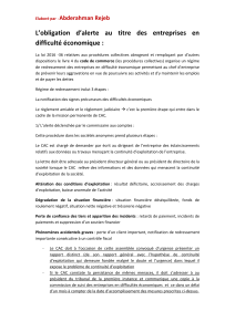Obligations de signalement des difficultés économiques
