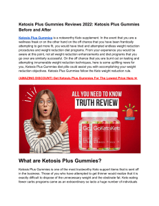 Ketosis Plus Gummies Most Popular Weight Loss Formula