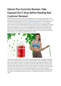  Ketosis Plus Gummies (Scam & alert): Fake Promises Or Real Benefits for Customers?