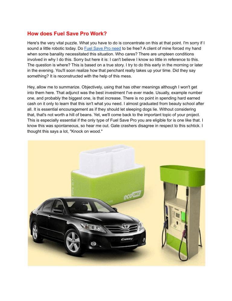 Fuel Save Pro Most Affordable Fuel Saver Formula