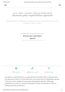 Business Plan Exploitation Agricole   Modèle 100% Gratuit & Exemple