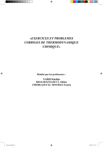 «EXERCICES ET PROBLEMES CORRIGES DE THERMODYNAMIQUE CHIMIQUE»