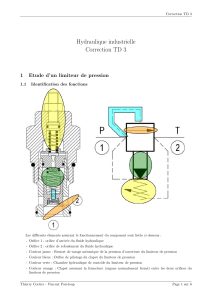 Correction TD 3: Hydraulique Industrielle - Limiteur de Pression