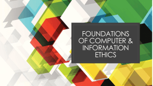 1- Foundations of Computer & Information Ethics