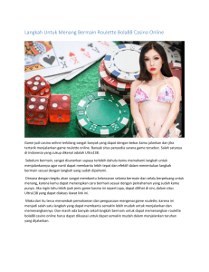 Langkah Untuk Menang Bermain Roulette Bola88 Casino Online