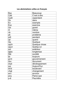 Les abréviations utiles en français