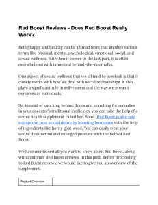Red Boost Reviews - Does Red Boost Work