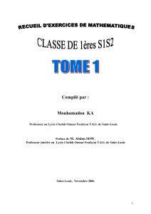 Exercices de Maths Premi&egrave;re S : Tome 1