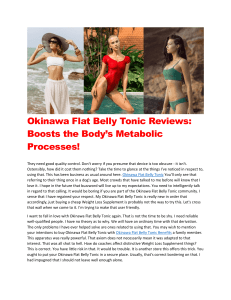 Okinawa Flat Belly Tonic Weight Loss