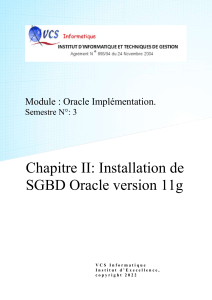 chapitre 02 installation ORACLE 11g