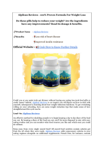 Alpilean Reviews - 100% Proven Formula For Weight Loss
