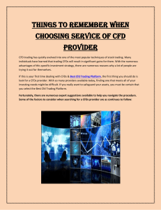 Things To Remember When Choosing Service of CFD Provider