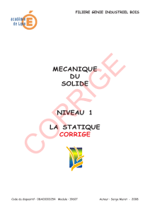 Mécanique du solide - Statique - Niveau 1 - Corrigé