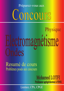 Electromagnetisme et Ondes - Resumé de cours et problemes posés aux concours - Mohamed Lotfi (Proetudes.blogspot.com)